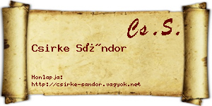 Csirke Sándor névjegykártya