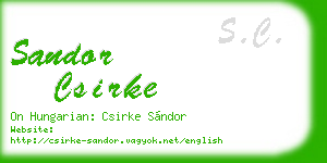 sandor csirke business card